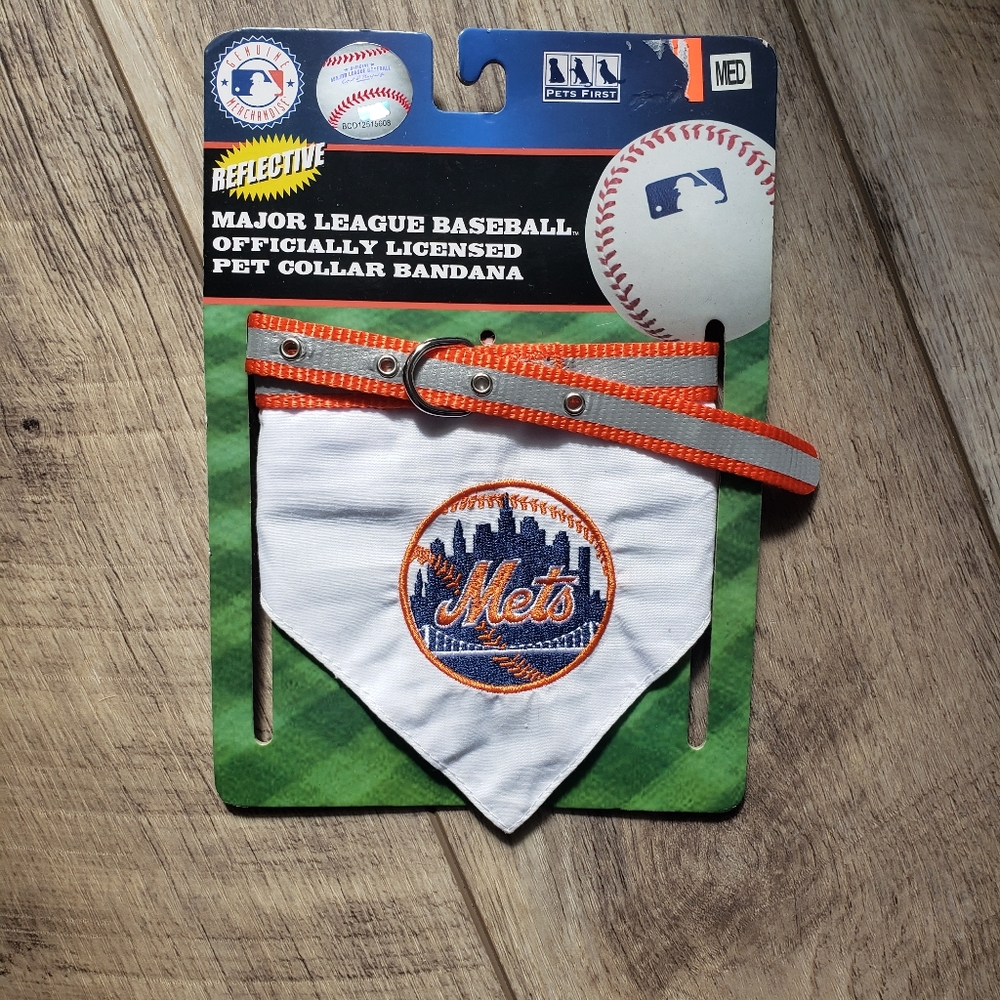 Nwt ny mets dog collar bandana size medium